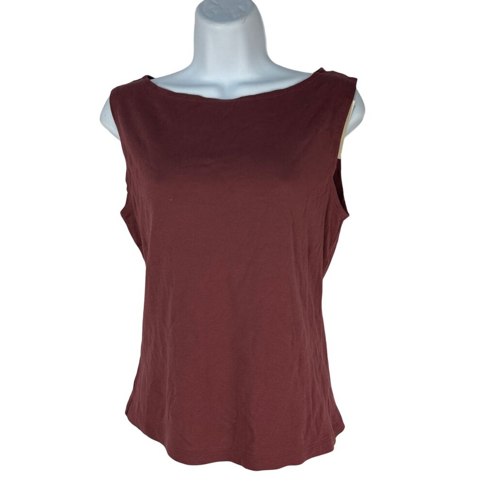 Universal Thread Womens Sleeveless Tank Top Size M Burgundy Scoop Neck Elastic F
